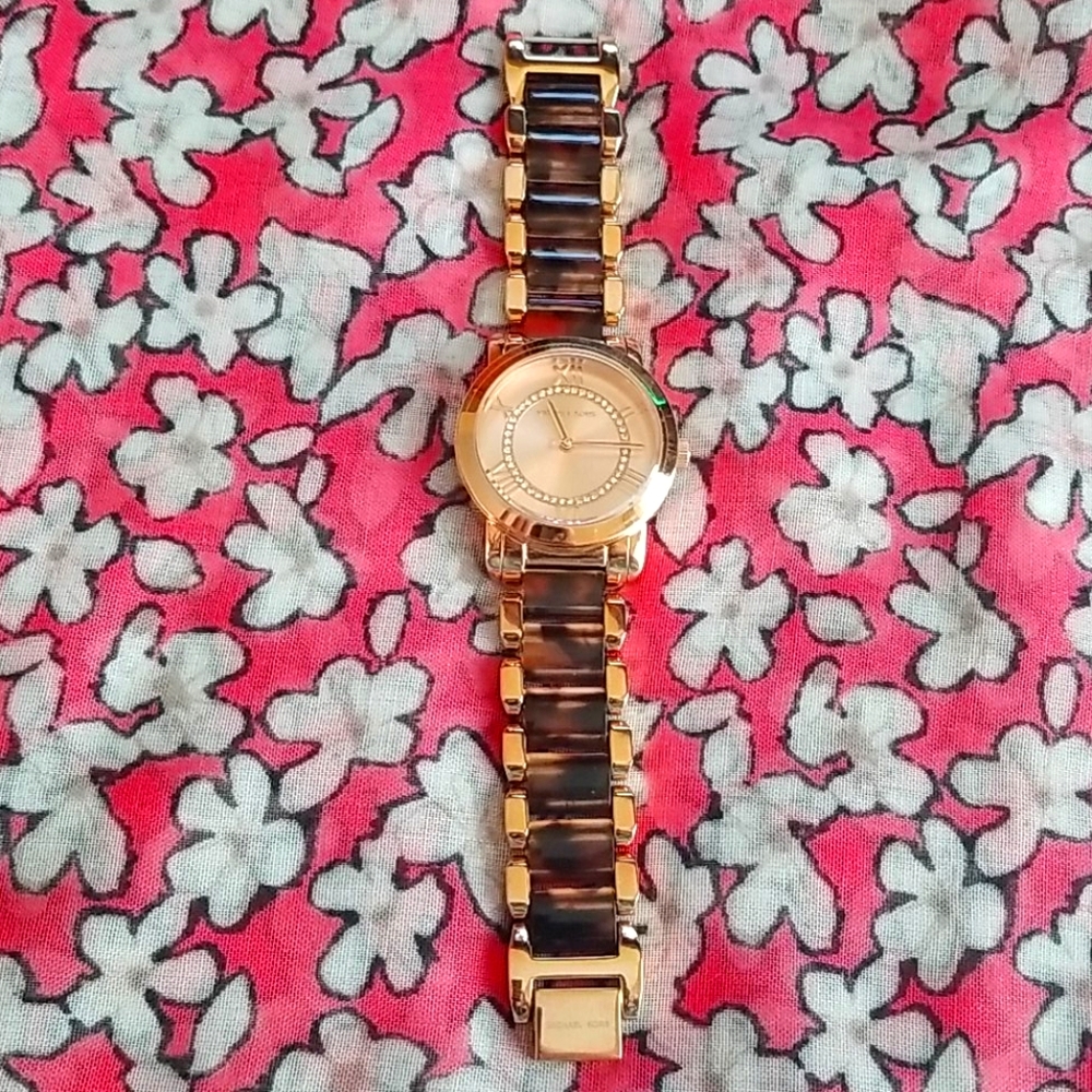 Barely Worn Michael Kors Mk Tortoise Shell Watch! - image 1